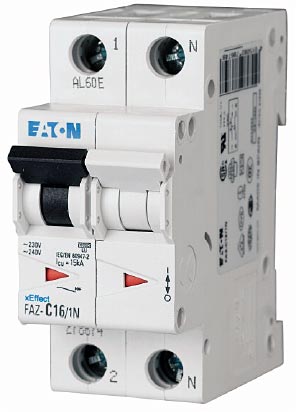 Eaton FAZ-B12/1N UL 1077 DIN Rail Supplementary Protectors - B Curve (3–5X In Current Rating) — Designed for Resistive or Slightly Inductive Loads