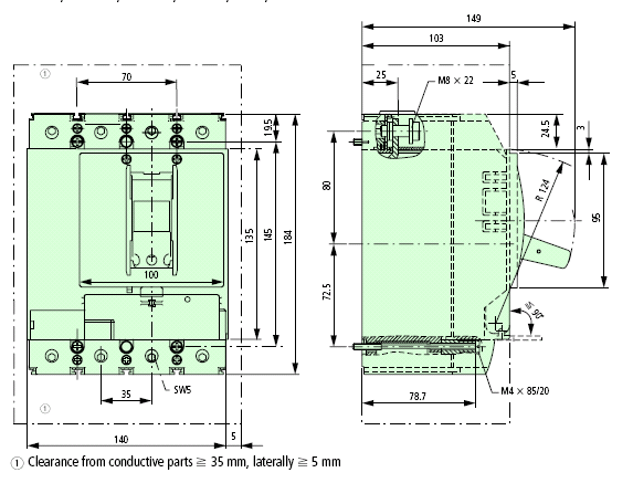 NZMH2-4-VE160/0 Dimension