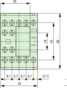 XTCE012B10 Dimensions Front