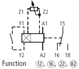 DILET70-A Timing Relay Circuit Diagram with Y1, Y2