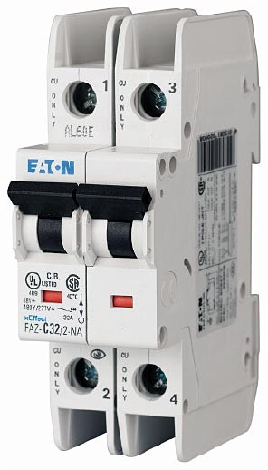 FAZ-D2/2-NA FAZ-NA UL 489 Circuit Breakers—10 kAIC, 14 kAIC D Curve (13–20A)