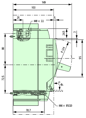 NZMH2-A160-BT-NA Circuit Breaker Dimensions
