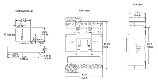 Eaton CLDC3600T52W Dimensions