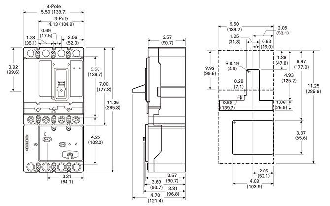 Eaton ELJBN4150W Dimensions