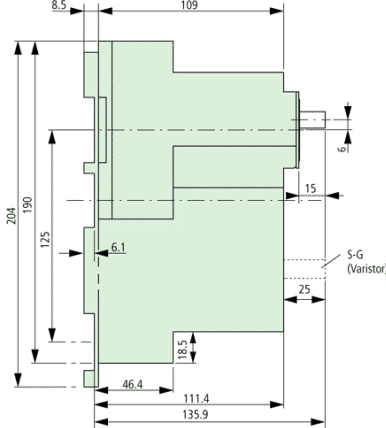 PKZ2/ZM-0.6/S-SP Dimensions