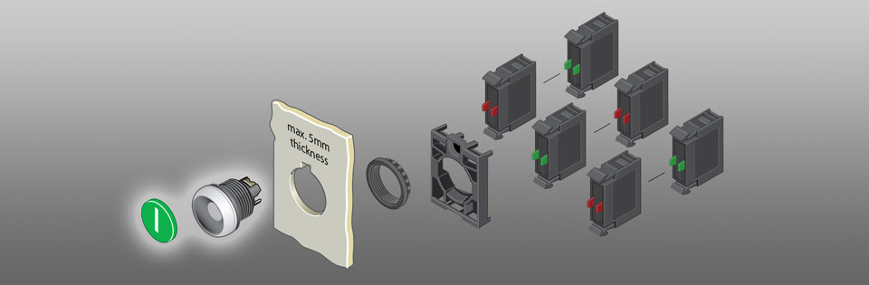 RMQ Titan M22 Pushbutton Operators - Flush