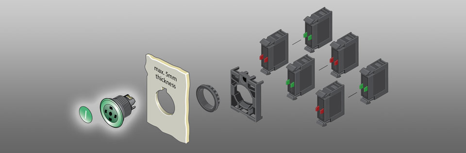 RMQ Titan M22 Pushbutton Operators - Mushroom Head
