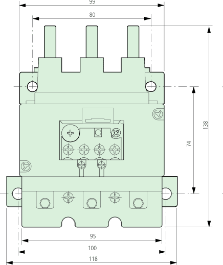ZB150-35 Dimensions Front